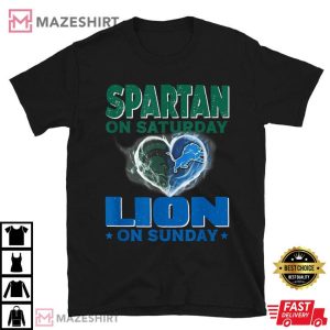 Spartan On Saturday Lion On Sunday T Shirt (1)