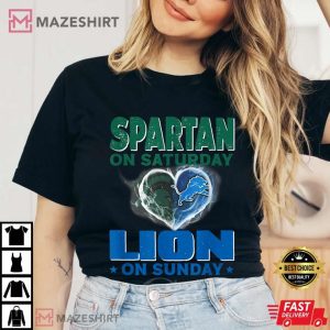 Spartan On Saturday Lion On Sunday T Shirt (3)