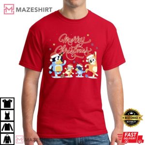 Bluey Family Merry Christmas T Shirt (3)