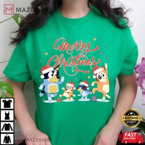 Bluey Family Merry Christmas T Shirt (4)