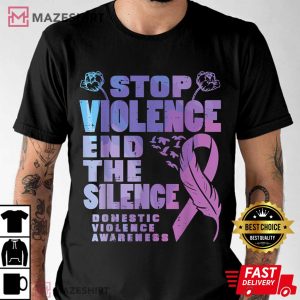 Stop Domestic Violence End Silence Violence Awareness T Shirt (2)