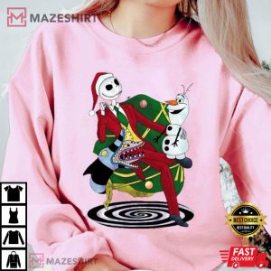 Jack and Olaf The Nightmare Before Christmas T Shirt (3)