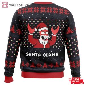 Santa Claws Zoidberg Futurama Ugly Christmas Sweater (2)