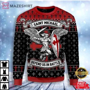 Saint Michael Ugly Christmas Sweater Saint Michael Ugly Christmas Sweater