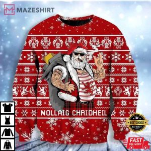 Scottish Gangster Santa Red Ugly Christmas Sweater Scottish Gangster Santa Red Ugly Christmas Sweater