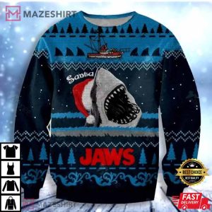 Santa Jaws Ugly Christmas Sweater Santa Jaws Ugly Christmas Sweater