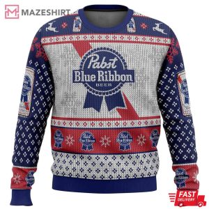 Pabst Blue Ribbon Ugly Christmas Sweater
