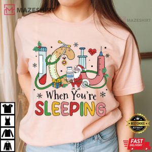 Christmas ICU Nurse When Your're Sleeping T Shirt (2)