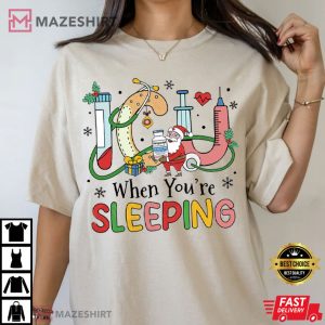 Christmas ICU Nurse When Your're Sleeping T Shirt (3)