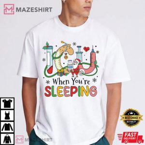 Christmas ICU Nurse When Your're Sleeping T Shirt (4)