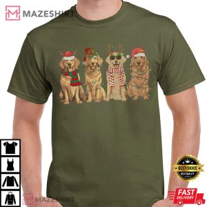 Golden Retriever Christmas Light T Shirt (2)