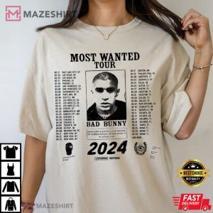Bad Bunny Most Wanted Tour Merch T Shirt (3)