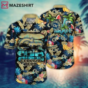 Georgia Tech Vacation Time NCAA Hawaiian Shirt