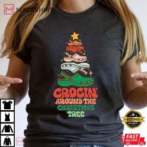 Crocs Christmas Tree Funny T Shirt (2)