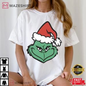 Merry Christmas Grinch face Grinchmas T Shirt (2)