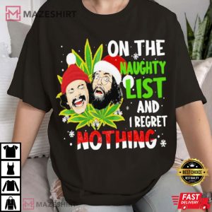 Merry Christmas On The Naughty List I Regret Nothing T Shirt (1)