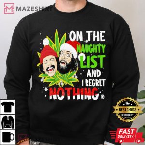 Merry Christmas On The Naughty List I Regret Nothing T Shirt (3)