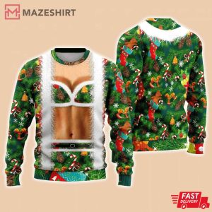 Faux Bra Suit Funny Xmas New Year Ugly Sweater