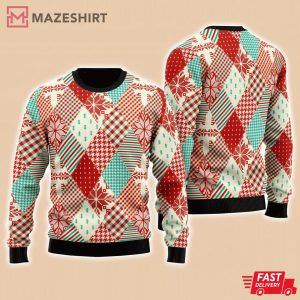 Patchwork Fabric Seamless Pattern Retro Ugly Sweater Patchwork Fabric Seamless Pattern Retro Ugly Sweater