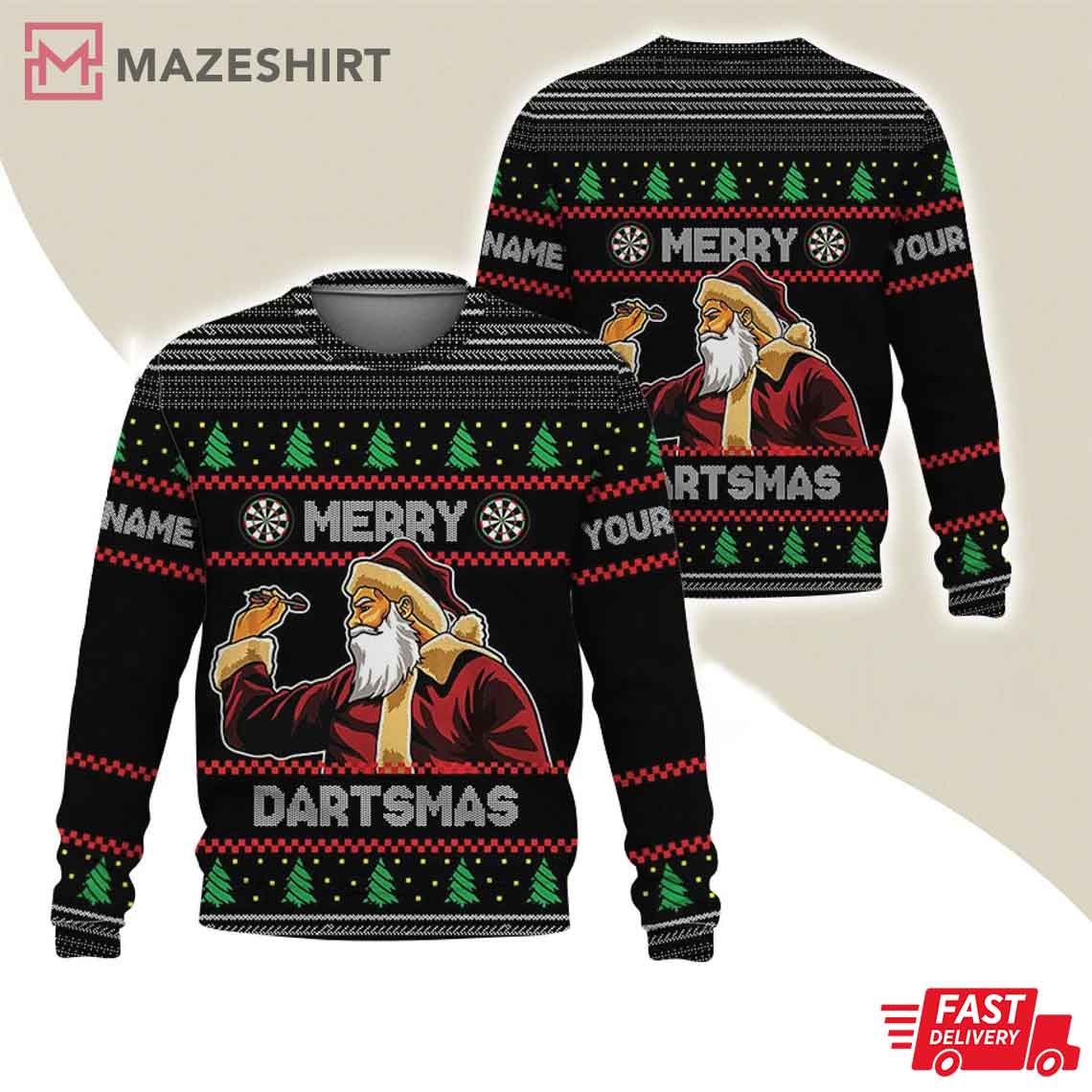 Santa Merry Dartmass Ugly Sweater