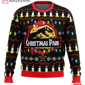 Dinosaur With Light Christmas Park Ugly Sweater