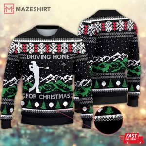 Driving Home For Christmas Golfer Christmas Ugly Sweater