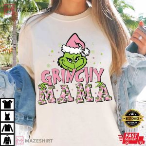 Grinchy Mama Christmas Gift for Mom T Shirt (2)