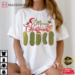 Pickle Lover Merry Christmas T Shirt (1)