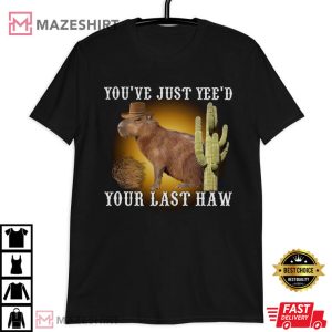 Capybara Funny Yeehaw T Shirt (1)