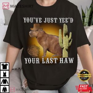 Capybara Funny Yeehaw T Shirt (3)