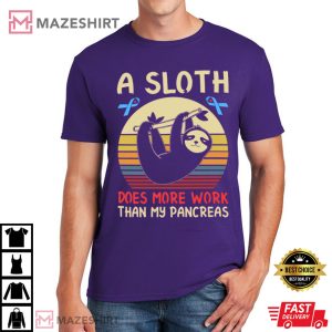 Sloth Diabetes Awareness Funny T Shirt