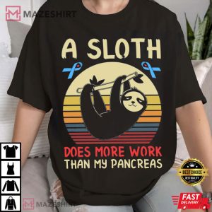 Sloth Diabetes Awareness Funny T Shirt