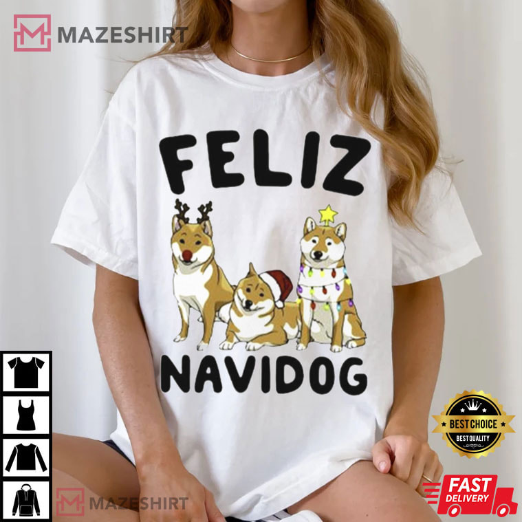 Shiba Inu Feliz Navidog Christmas T-Shirt