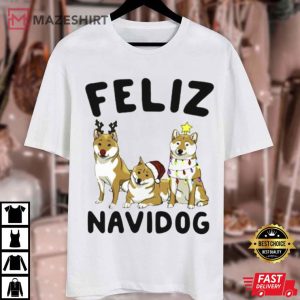 Shiba Inu Feliz Navidog Christmas T Shirt 2