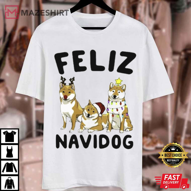 Shiba Inu Feliz Navidog Christmas T-Shirt