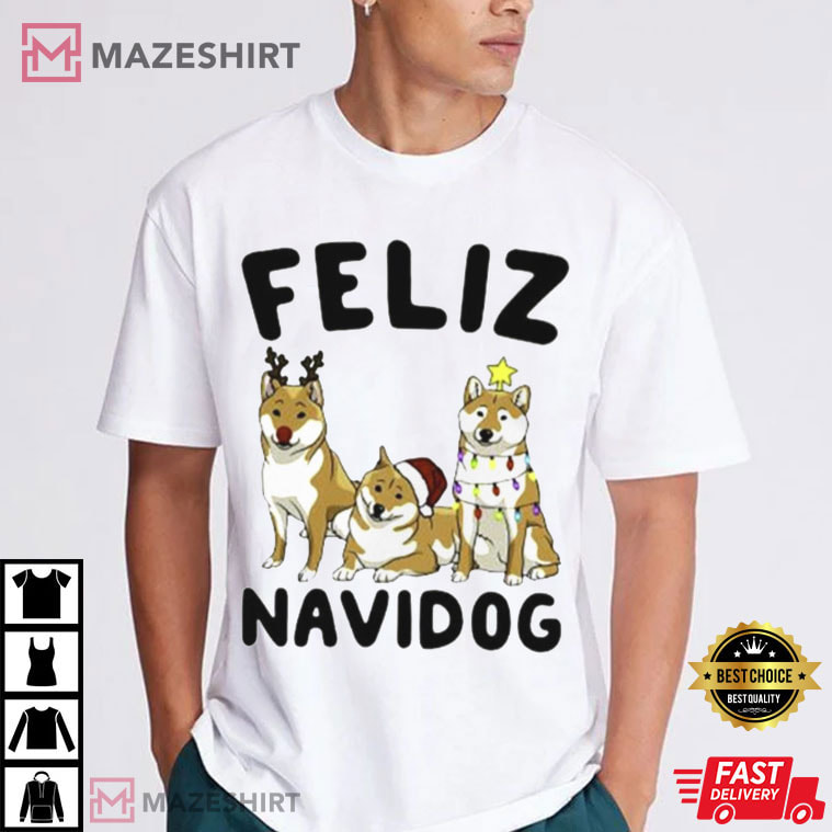 Shiba Inu Feliz Navidog Christmas T-Shirt