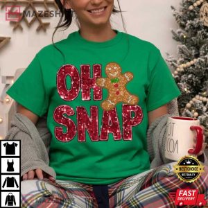Oh Snap Gingerbread Christmas Cookie T Shirt (2)