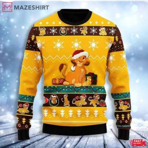 Lion King Simba Yellow Ugly Christmas Sweater