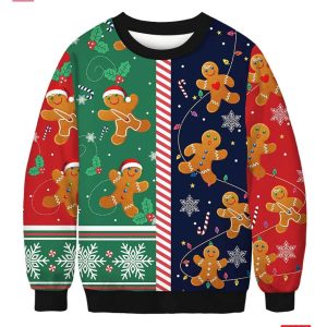 Gingerbread Vibrant Cute Ugly Christmas Sweater Gingerbread Vibrant Cute Ugly Christmas Sweater