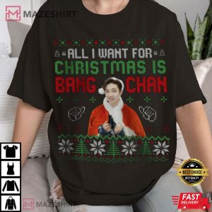 Stray Kids Bang Chan Santa T Shirt (1)