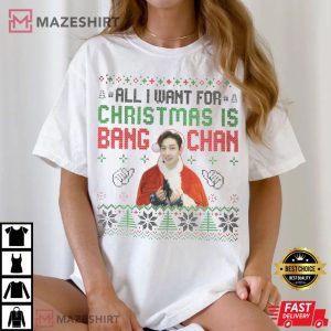 Stray Kids Bang Chan Santa T Shirt (2)