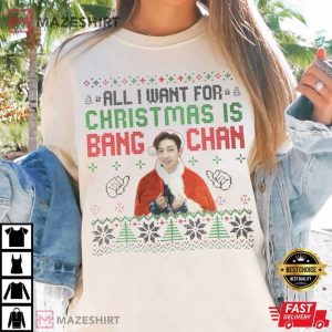 Stray Kids Bang Chan Santa T Shirt (3)
