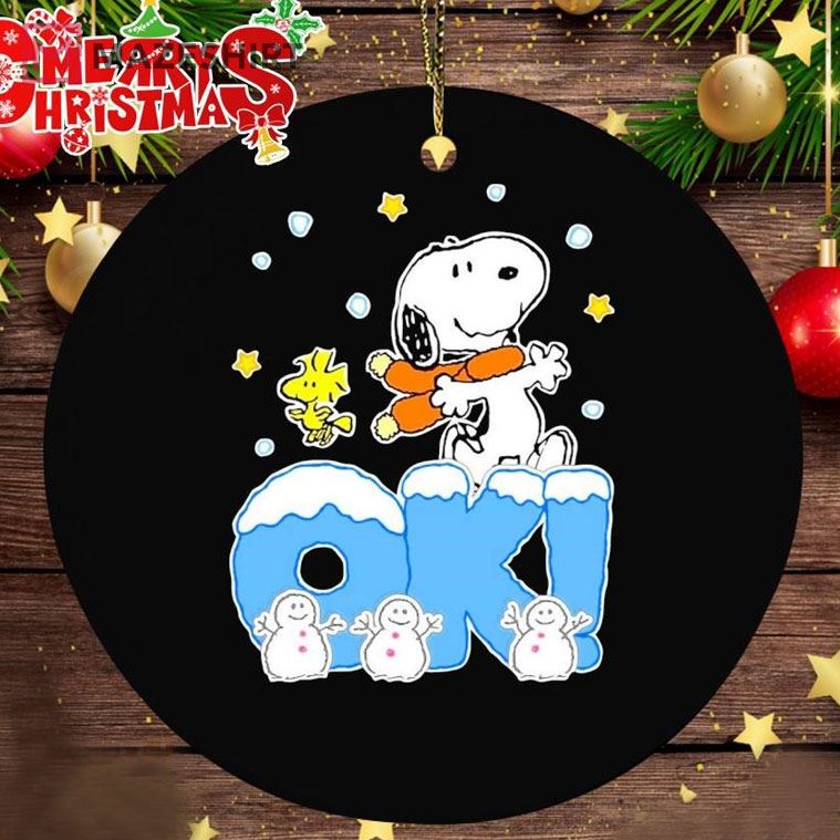 Snoopy and Woodstock Ok Merry Christmas Ornament
