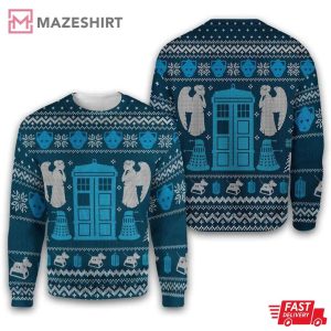 Who’s Outside Doctor Who Ugly Christmas Sweater Who’s Outside Doctor Who Ugly Christmas Sweater
