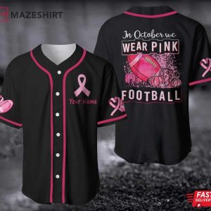 Breast Cancer Warrior Custom Name Baseball Jersey