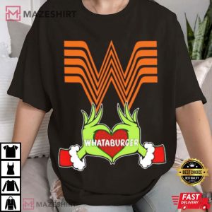 Grinch Love Whataburger Christmas T Shirt (2)