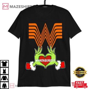Grinch Love Whataburger Christmas T Shirt (3)