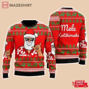 Hawaii Santa Claus Sweater Mele Kalikimaka Ugly Sweater
