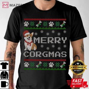 Christmas Corgi Lover Merry Corgmas T Shirt (1)