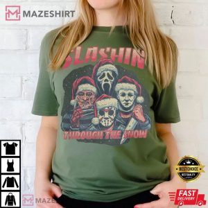 Horror Guys Christmas Comfort Colors Shirt, Slashin Through the (3)
